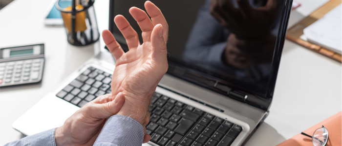 a guy holding his hand